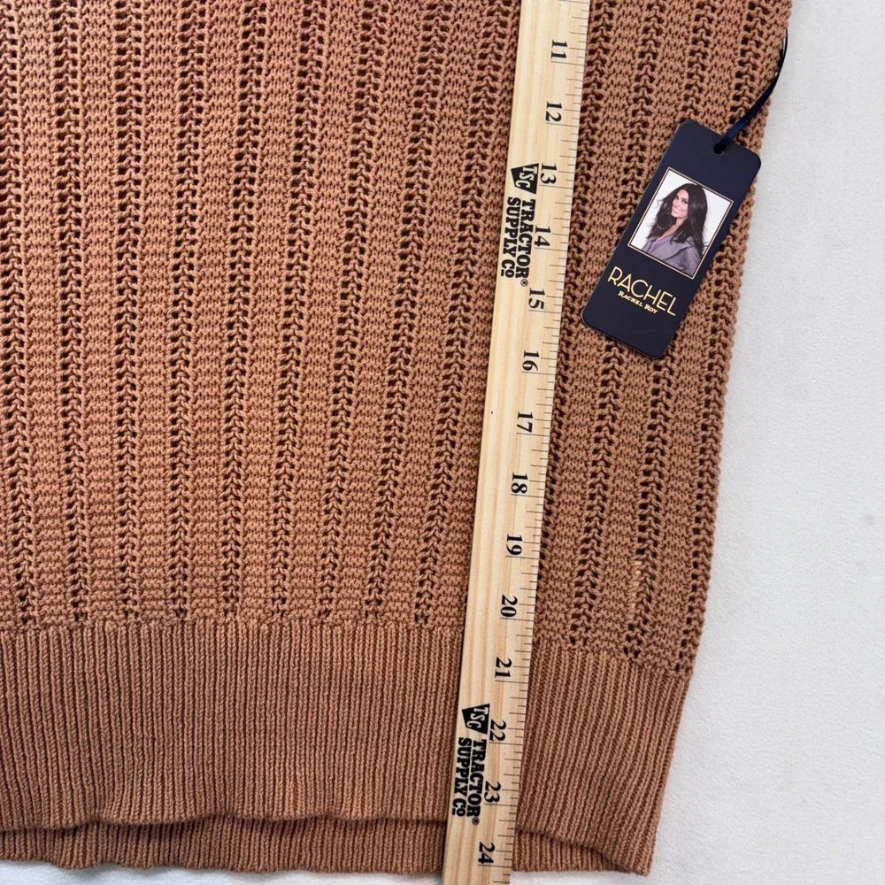 Rachel Rachel Roy Womens V Neck Short Sleeve Knit Sweater Small New Rust Orange‎